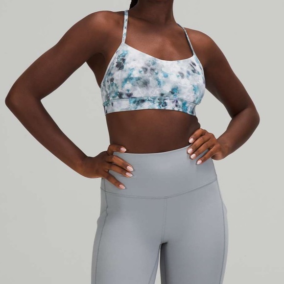 Lululemon Flow Y Nila Kaleidofloral Multicolor Sports Bra Size 10 - Picture 2 of 7